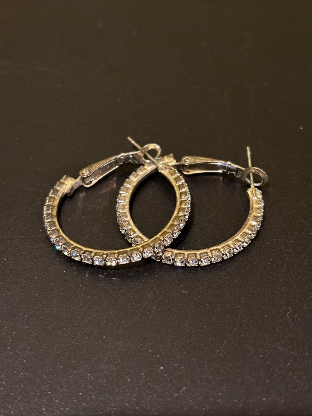 Crystal-Accented Gold Hoop Earrings - Women Jewelry